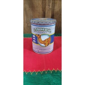 VINTAGE AUTHENTIC CAMEL KEG CIGARETTE ROUND TIN COLLECTIBLE 40 CIGARETTES
